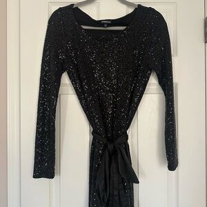 Express Shimmering Black Sequin Dress